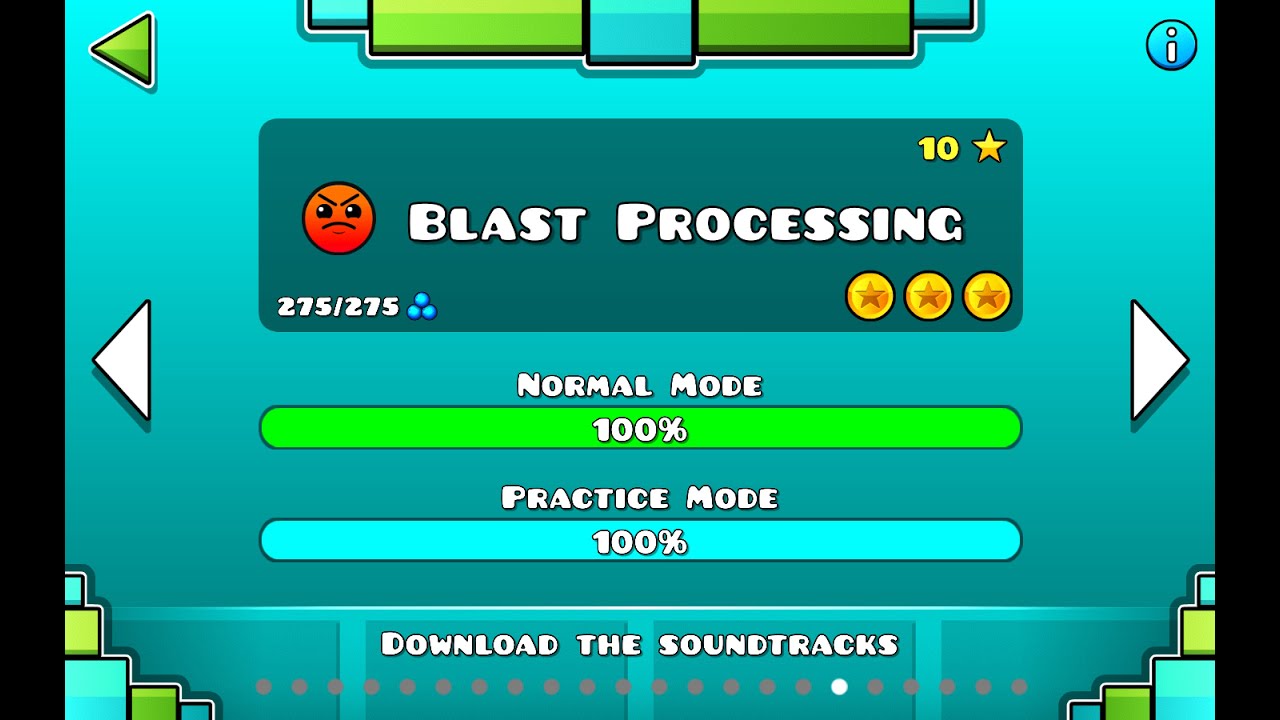 Geometry Dash - Blast Processing 100% (All Coins)