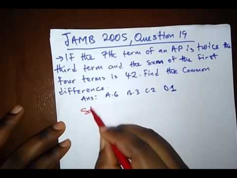 JAMB Past Qst on AP - (Arithmetic Progression)