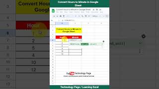 1 Minute Google Sheet | Minute To Hour Conversion Formula In Excel | Used CONVERT FUNCTIION | #viral
