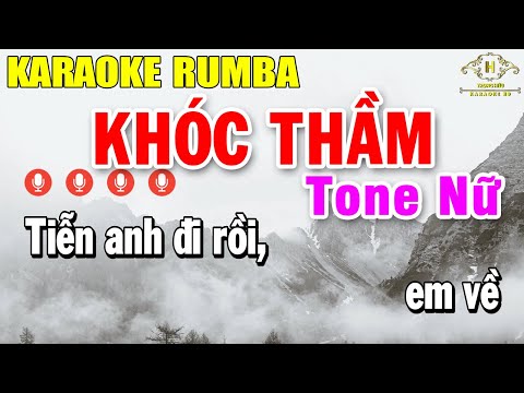 Khóc Thầm Karaoke Tone Nữ ( Dm ) Nhạc Sống Rumba | Trọng Hiếu