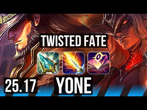 TWISTED FATE vs YONE (MID) | KR Master | 25.17