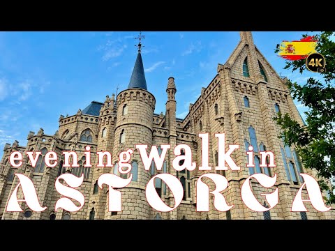 Summer Walking Tour in Astorga Spain |  Bustling Streets 4K