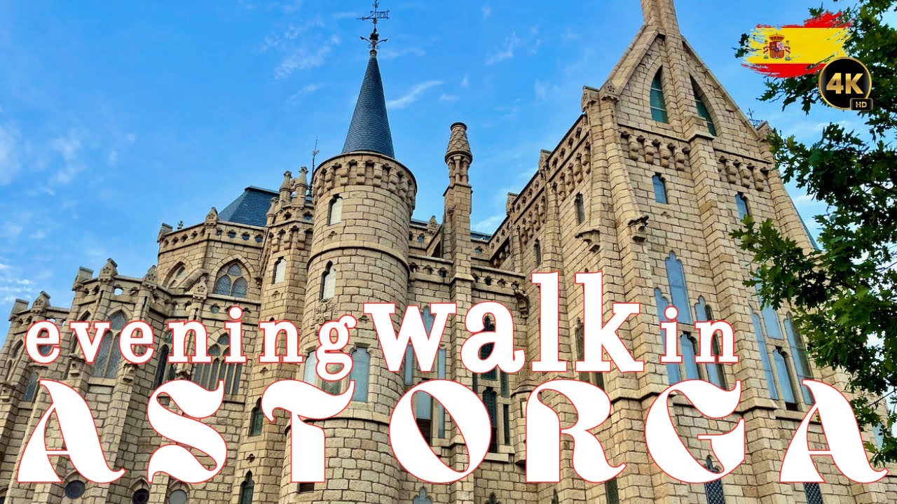 Summer Walking Tour in Astorga Spain |  Bustling Streets 4K