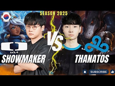 DK ShowMaker vs C9 Thanatos - ShowMaker TALIYAH vs Thanatos RENEKTON Mid - Patch 25.23 KR ranked