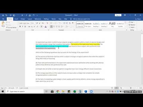 An experiment was done in which human subjects recognize a pattern within a matrix of abstrac