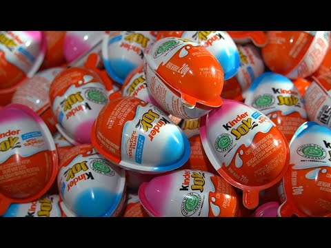 Yummy Kinder Surprise Egg Toys Opening - A Lot Of Kinder Joy Chocolate ASMR