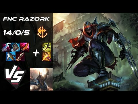 Fnatic Razork JUNGLE Zed vs Pantheon - EU Challenger Patch 25.S2.2