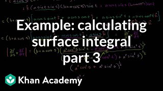 Example of calculating a surface integral part 3