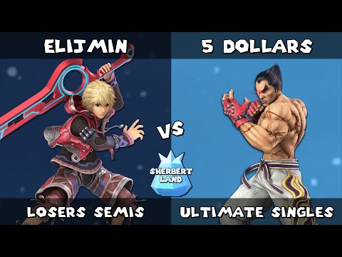 Sherbert Land # 10 | elijmin (Shulk) vs 5 DOLLARS (Kazuya) | Losers Semis | SSBU Ultimate Tournament