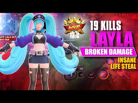 19 Kills !! Layla Best Build And Emblems 2023 | Layla Gameplay 2023 | Layla One Shot Kill Build