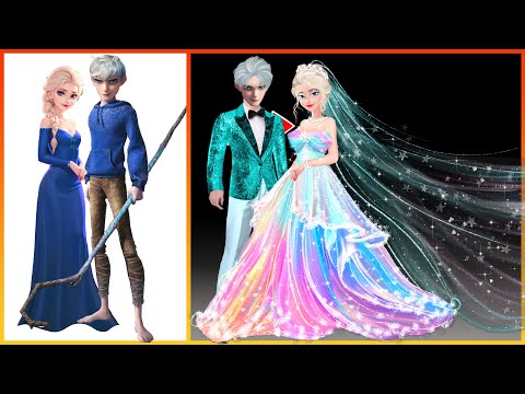 Frozen 2 : Elsa & Jack Frost Get Married - GLOW UP Bride & Groom fashion wow
