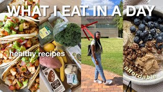 WHAT I EAT IN DAY | healthy recipes, high protein + snacking