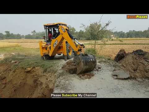JCB Backhoe Breaking Bridge Wall | JCB Working for New Bridge Construction
