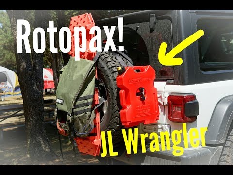 Rotopax mount on Jeep Wrangler JL by Rockslide Engineering