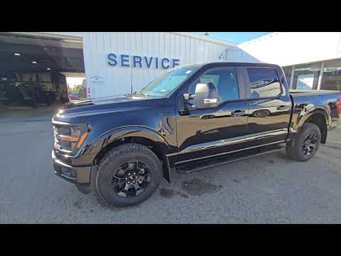 2025 Ford F-150 STX 4WD SuperCrew 5.5' Box in Black for sale at HomeField Ford in Raymond, AB