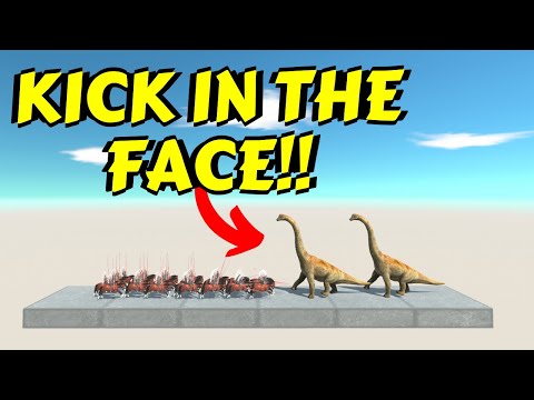 BRACHIOSAURUS Kicking Animals on Sky Platform in Animal Revolt Battle Simulator