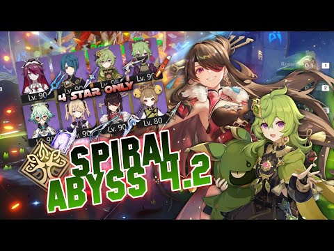 HYDRO FULL SMILE! SPIRAL ABYSS 4.2 F12 WITH 4 STAR CHARACTER AND WEAPON - GENSHIN IMPACT