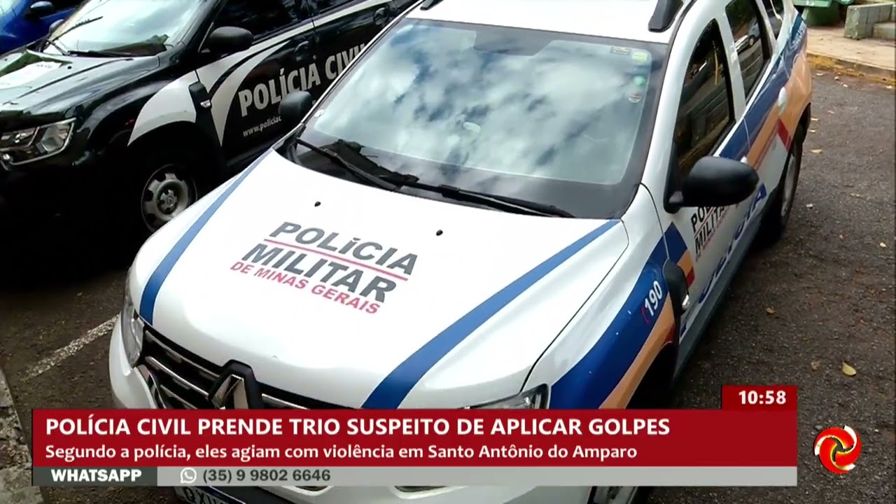 Polícia Civil prendeu trio suspeito de golpes contra idosos em Santo Antônio do Amparo