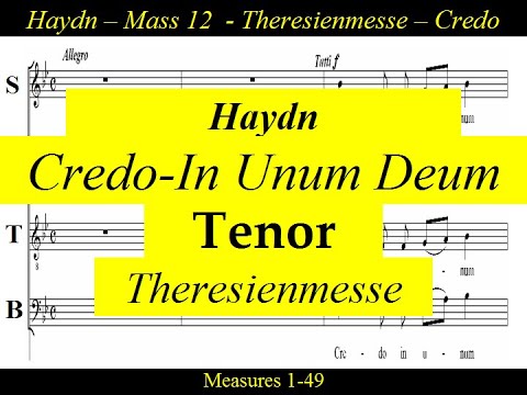 Haydn - Theresienmesse - Mass in B flat major - 3a Credo - Tenor