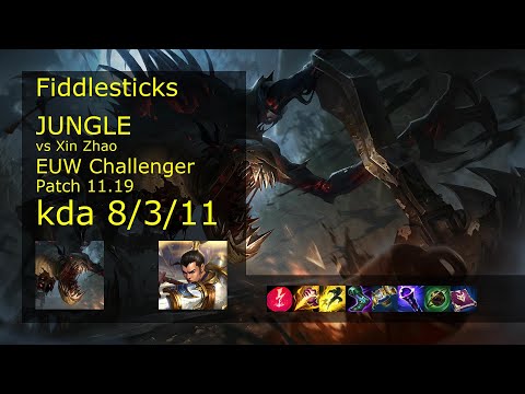 Fiddlesticks Jungle vs Xin Zhao - EUW Challenger 8/3/11 Patch 11.19 Gameplay
