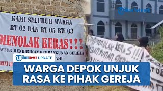 Merasa Tidak Dilibatkan, Ratusan Warga Cilodong Depok Lakukan Unjuk Rasa Tolak Pendirian Gereja