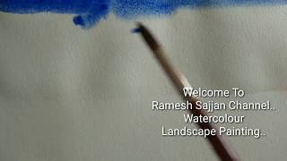 preview picture of video 'simple watercolor landscape painting'