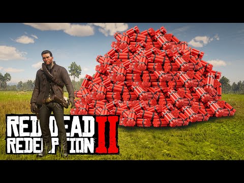 Red Dead Redemption 2 BREAKING THE GAME WITH DYNAMITE TNT!