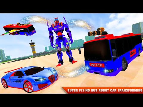 Robot Berubah Jadi Mobil Balap Dan Mobil Bus | Flying Robot Bus Transform Battle 2021