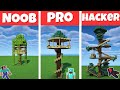 Minecraft NOOB Vs PRO Vs HACKER Tree House Build Challenge In Minecraft Animation