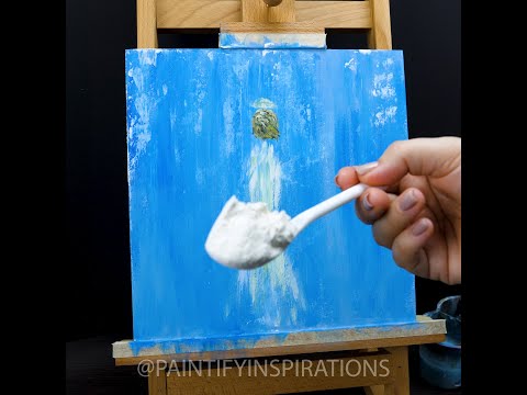 😇 Angel Painting on Canvas Acrylic Painting Tutorial Easy Masking Tape | Satisfying ASMR