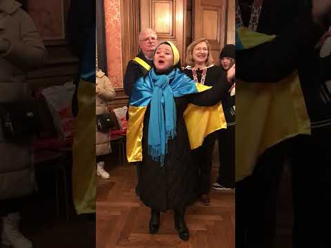 Commemoration in Bruges of one year of War in Ukraine - Lenara Osmanova.