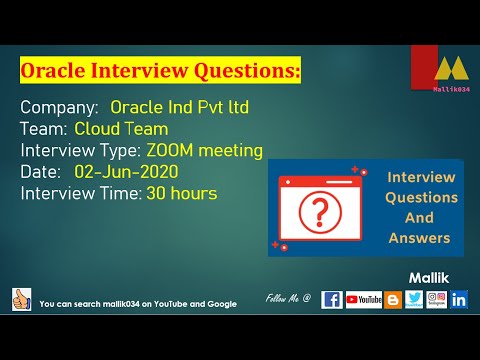 Oracle Ind Pvt ltd Oracle Cloud Team || Oracle Interview Questions || Real Time Interview Question