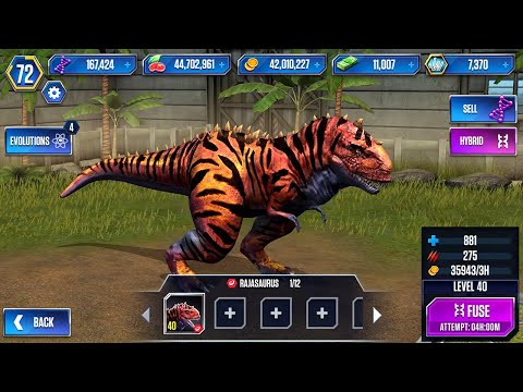 RAJASAURUS LEVEL 40 - Jurassic World The Game - (iOS, Android) Gameplay