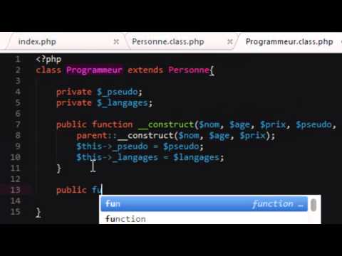PHP AVANCÉ 9 La classe Programmeur
