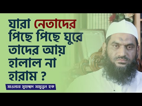 যারা নেতাদের পিছে পিছে ঘুরে তাদের আয় হালাল না হারাম?-মাওলানা মুহাম্মাদ মামুনুল হক