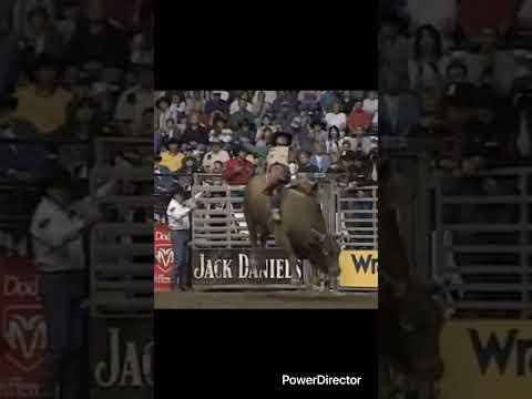 Brock Mortensen rides Lawman for 92 points (wild bull) #cowboys #rodeo #pbr