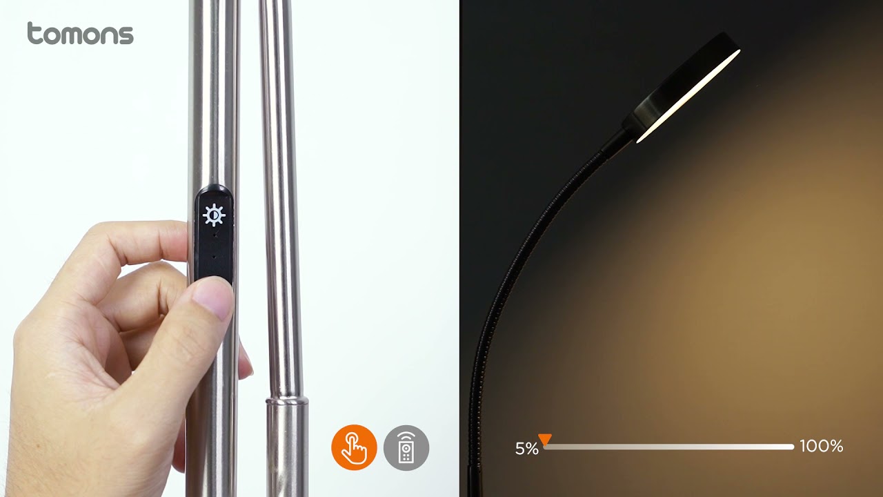 Tomons Dimmable Floor Lamp, Bright Tall Mother-Daughter LED with Remote Controller LP03003