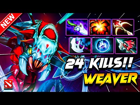 24 Kills WEAVER DOTA 2 Gameplay | Dota 2 WEAVER Gameplay | Weaver Carry Build Pro Gameplay 7.40