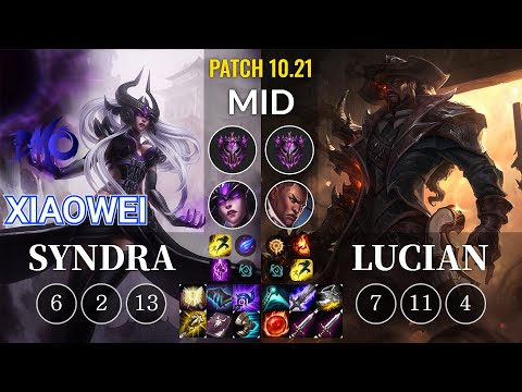 DMO Xiaowei Syndra vs Lucian Mid - KR Patch 10.21