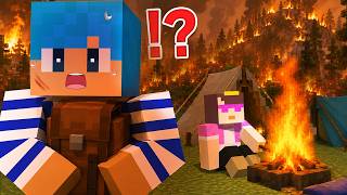 おかんとキャンプ中に山火事が起きました【まいくら / マインクラフト】