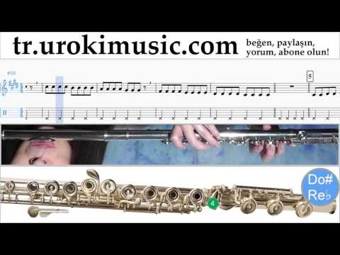 Flüt Nasıl Çalınır OneRepublic - Counting Stars Bölüm#1 Okul Öğretmen Notalar Eğitim Tablatura
