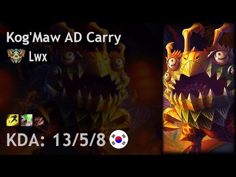 Kog'Maw AD Carry vs Jhin - Lwx - KR Challenger Patch 7.1