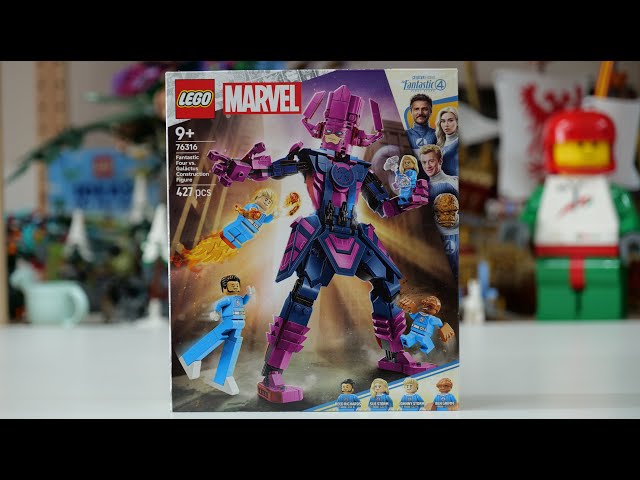 Vídeo relacionado con LEGO Marvel Cuatro Fantásticos vs. Figura para Construir de Galactus, Juguete de Construcción de Superhéroes con Minifiguras de la Cosa, Mujer Invisible y Antorcha Humana, Regalo para Niños 76316