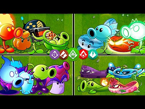 22 Team 25 Plants Pheshooter_Pult - Who Will Win? - PvZ2 Team Plants vs Team Plants
