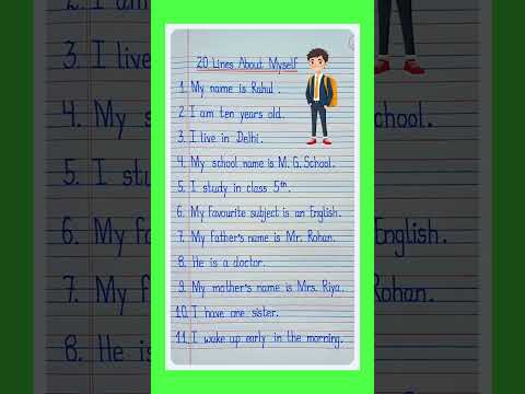 20 Lines on about Myself/About Myself/Short Essay on Myself in English Essay l