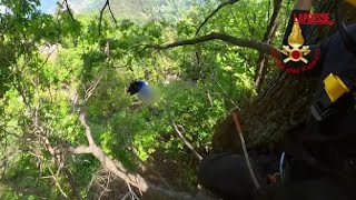Parapendista rimane impigliato su un albero: l'intervento dei Vigili del fuoco