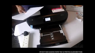 HP ENVY 5020 LOADING PAPER TRAY & PRINTING ALIGNMENT PAGE