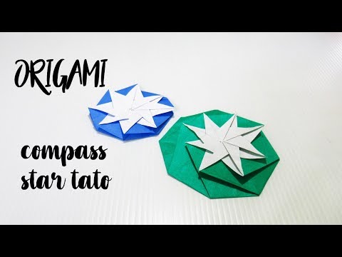 พับเข็มทิศดาวกระดาษ | Origami Compass Star Tato | PlaUbon