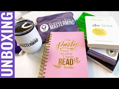 UNBOXING Romance Author Mastermind with Skye Warren Swag Box for Attendees
