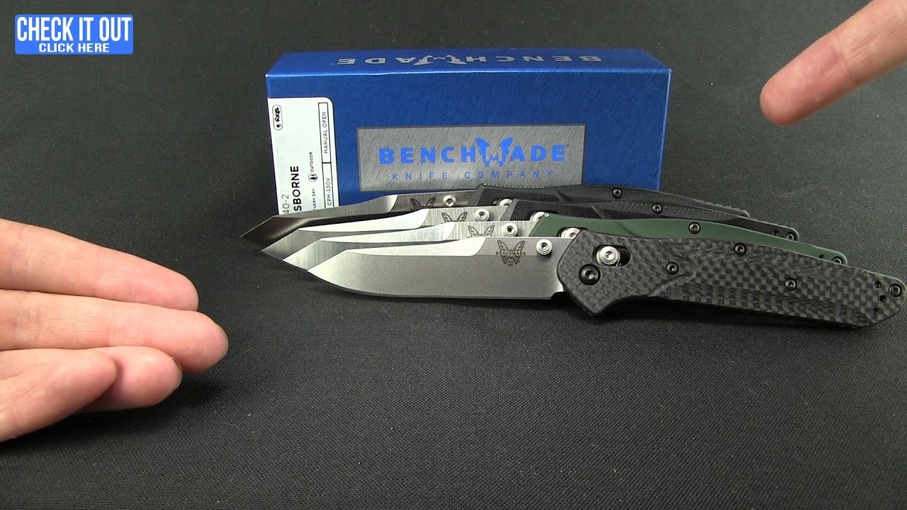 Benchmade 940 Osborne AXIS Lock Knife Green (3.4" Black) 940BK